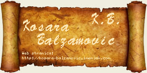 Kosara Balzamović vizit kartica